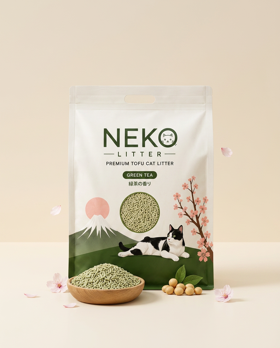 NEKO Premium Tofu Cat Litter bag in green tea